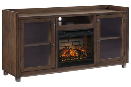 Starmore Brown 70" TV Stand with Electric Fireplace from Ashley - Luna Furniture