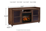 Starmore Brown 70" TV Stand with Electric Fireplace from Ashley - Luna Furniture