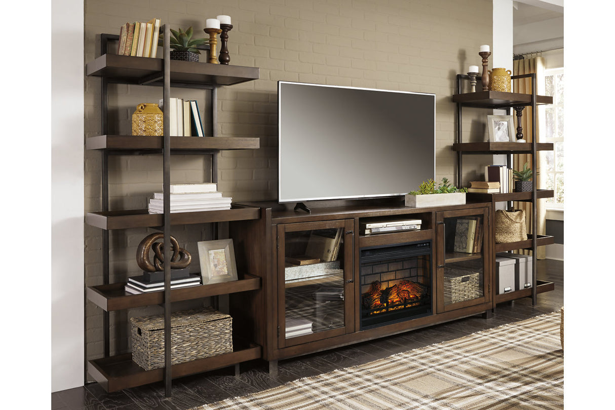 Starmore Brown/Gunmetal 3-Piece Wall Unit with Electric Fireplace from Ashley - Luna Furniture