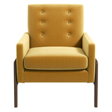 Stella Dark Yellow Velvet Solid Wood Lounge Chair from Midinmod - Luna Furniture