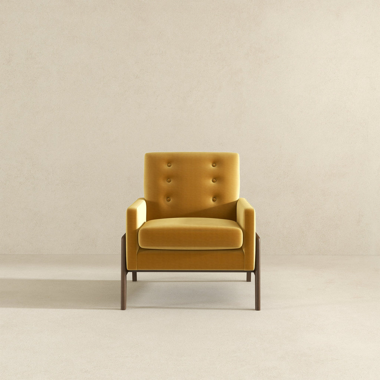 Stella Dark Yellow Velvet Solid Wood Lounge Chair from Midinmod - Luna Furniture