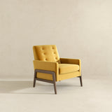 Stella Dark Yellow Velvet Solid Wood Lounge Chair from Midinmod - Luna Furniture
