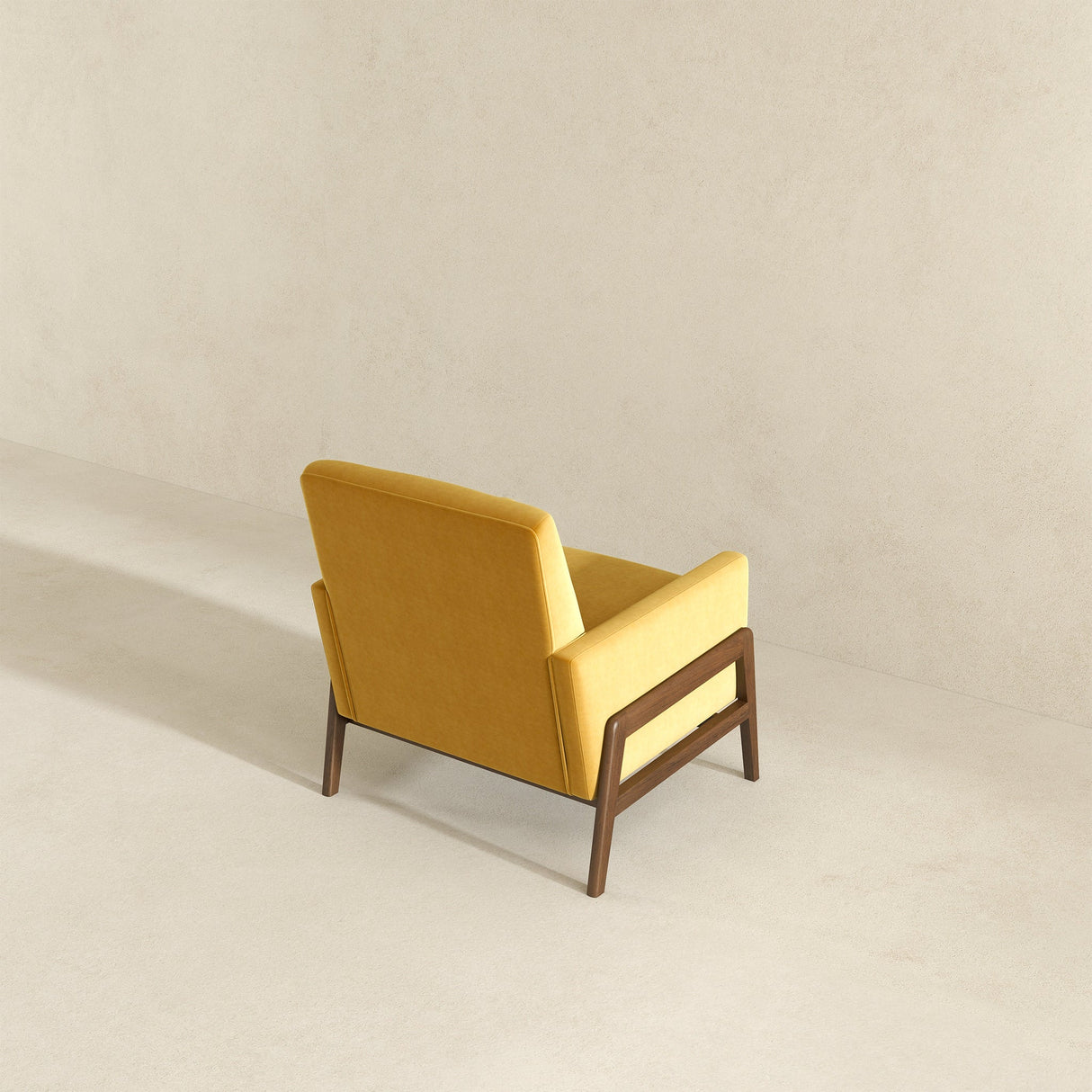 Stella Dark Yellow Velvet Solid Wood Lounge Chair from Midinmod - Luna Furniture