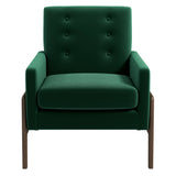Stella Green Velvet Solid Wood Lounge Chair from Midinmod - Luna Furniture