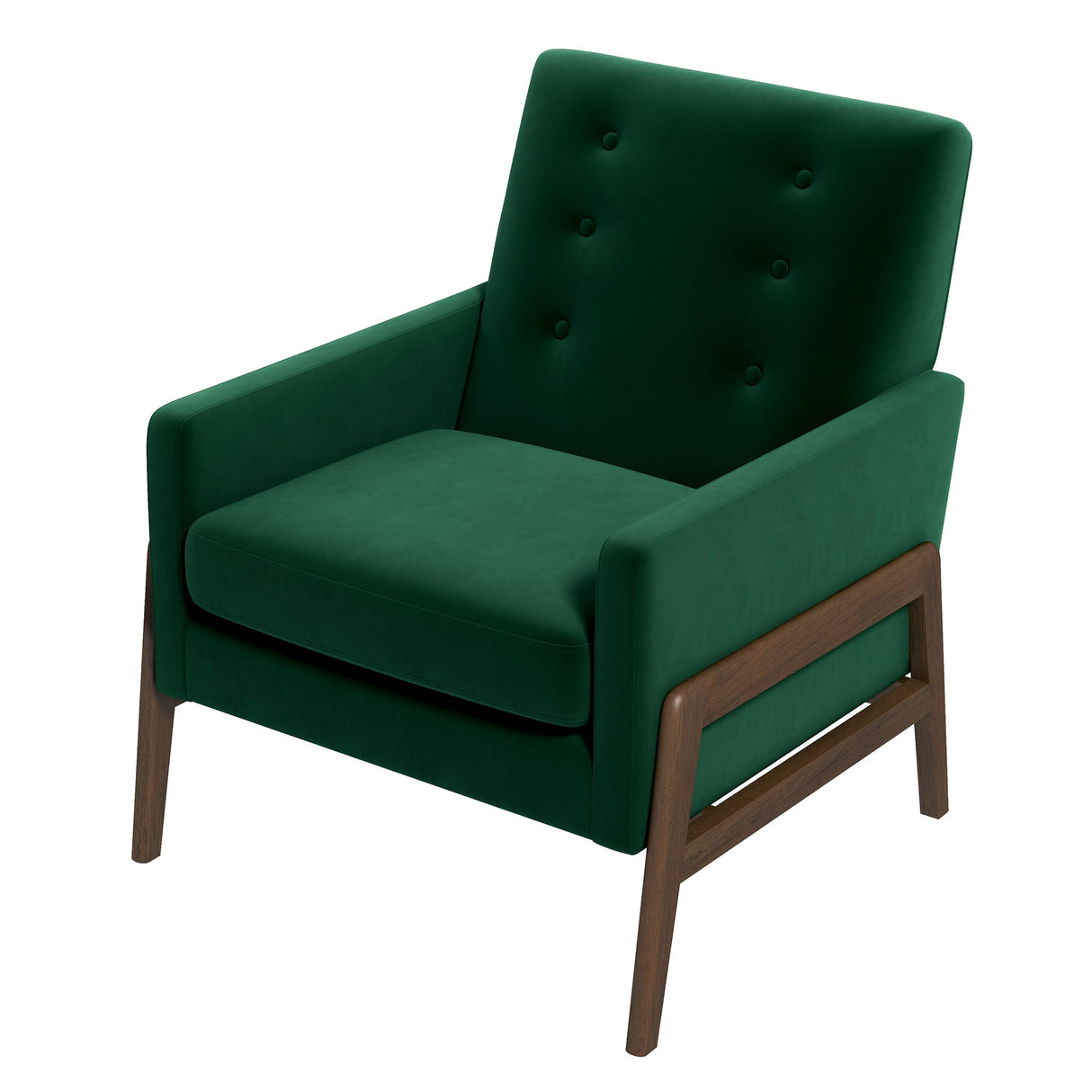 Stella Green Velvet Solid Wood Lounge Chair from Midinmod - Luna Furniture