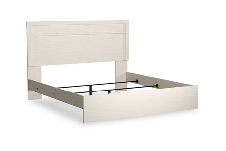 Stelsie White King Panel Bed from Ashley - Luna Furniture