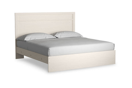 Stelsie White King Panel Bed from Ashley - Luna Furniture