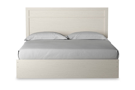 Stelsie White King Panel Bed from Ashley - Luna Furniture