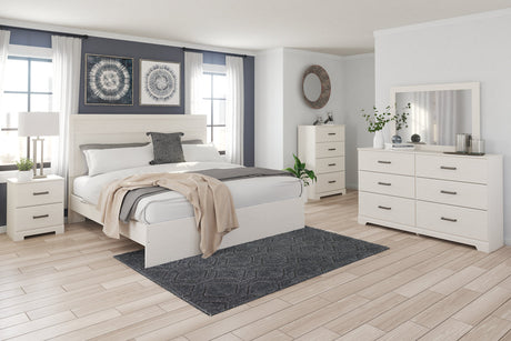 Stelsie White King Panel Bed from Ashley - Luna Furniture