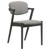Stevie Brown Gray and Black Upholstered Side Chairs with Demi Arm, Set of 2 from Coaster - Luna Furniture
