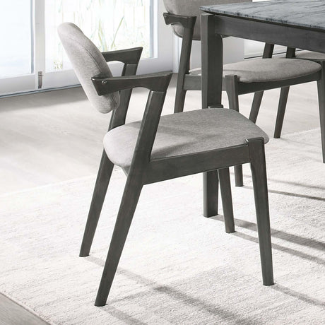 Stevie Brown Gray and Black Upholstered Side Chairs with Demi Arm, Set of 2 from Coaster - Luna Furniture