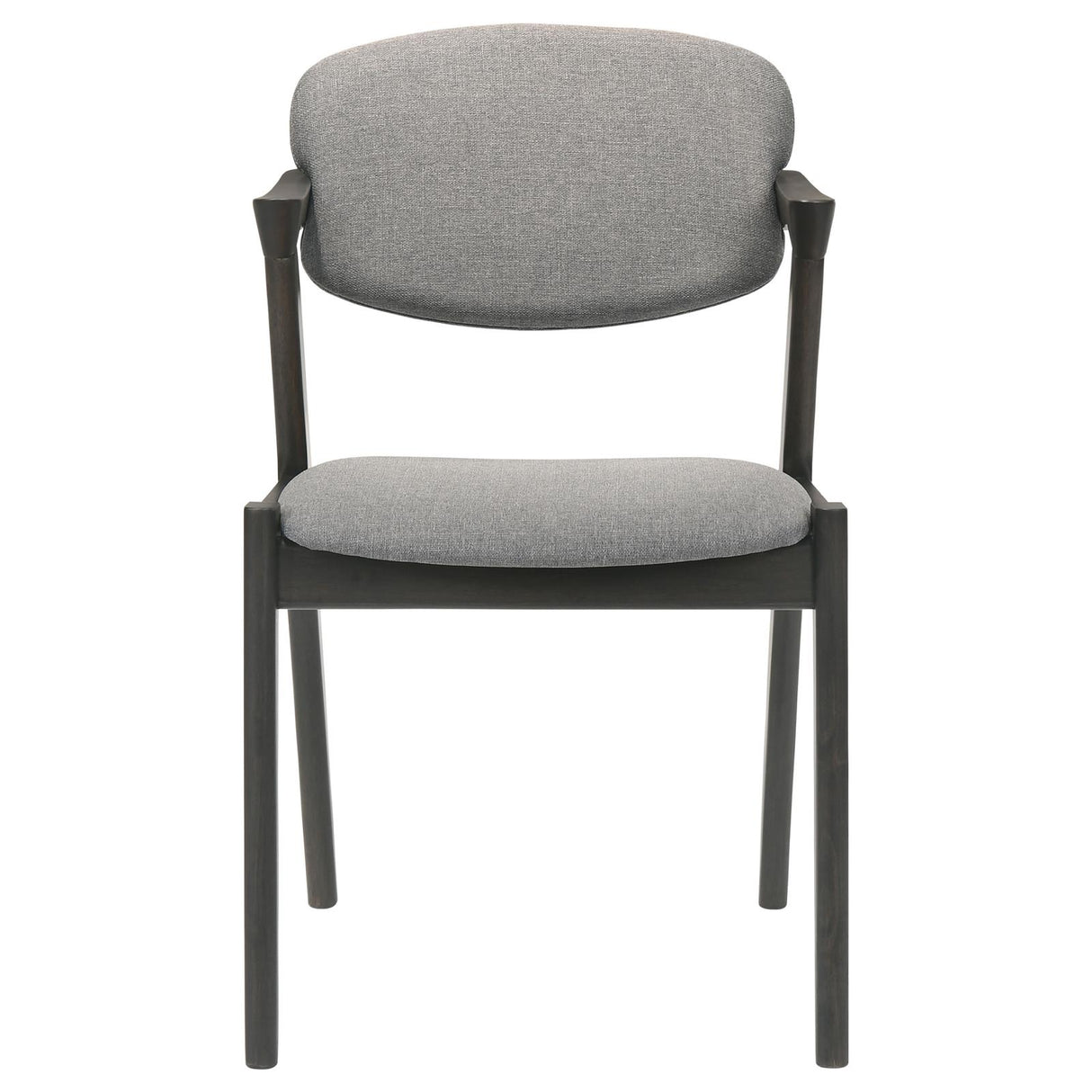 Stevie Brown Gray and Black Upholstered Side Chairs with Demi Arm, Set of 2 from Coaster - Luna Furniture