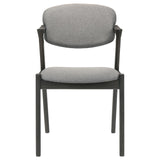 Stevie Brown Gray and Black Upholstered Side Chairs with Demi Arm, Set of 2 from Coaster - Luna Furniture