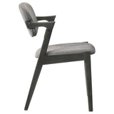 Stevie Brown Gray and Black Upholstered Side Chairs with Demi Arm, Set of 2 from Coaster - Luna Furniture