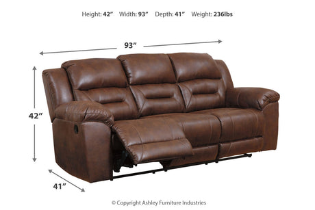Stoneland Chocolate Reclining Sofa from Ashley - Luna Furniture