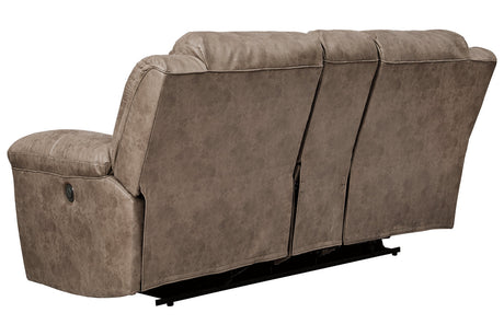 Stoneland Fossil Power Reclining Loveseat with Console from Ashley Furniture - Luna Furniture