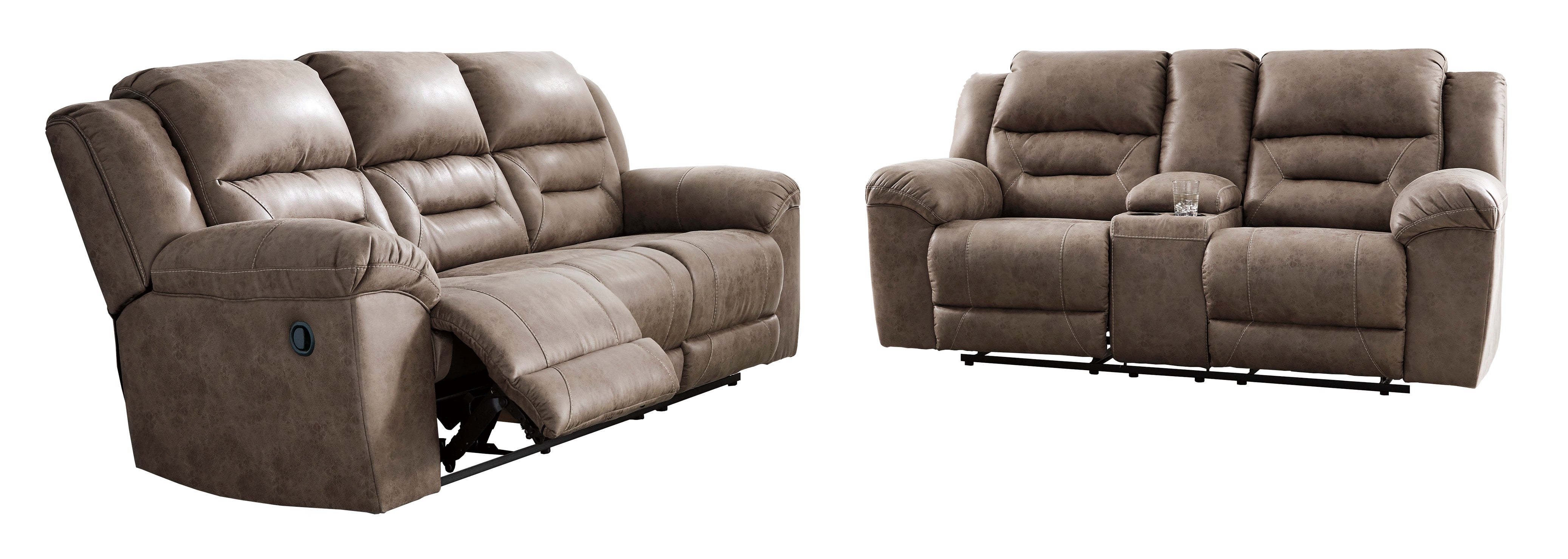 Ashley Stoneland Fossil Reclining Living Room Set - Luna Furniture