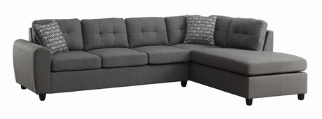 Stonenesse Gray Tufted Sectional from Coaster - Luna Furniture