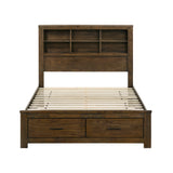 Sullivan Brown Queen Bookcase Storage Platform Bed from Homelegance - Luna Furniture