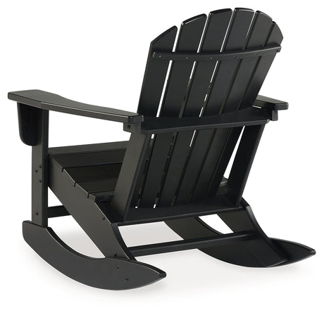 Sundown Treasure Black Outdoor Rocking Chair from Ashley - Luna Furniture