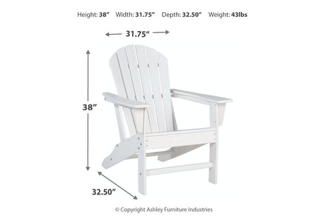 Sundown Treasure White Adirondack Chair from Ashley - Luna Furniture