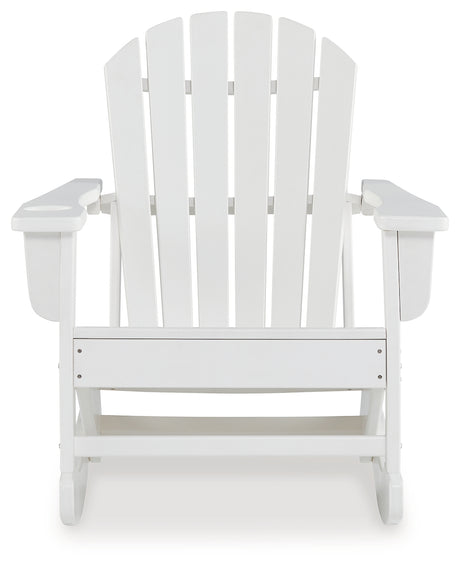 Sundown Treasure White Outdoor Rocking Chair from Ashley - Luna Furniture