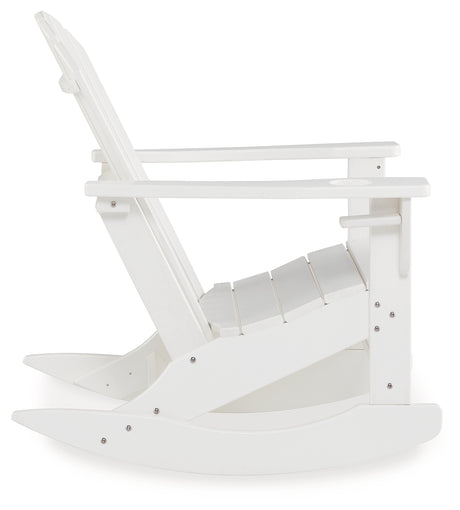 Sundown Treasure White Outdoor Rocking Chair from Ashley - Luna Furniture