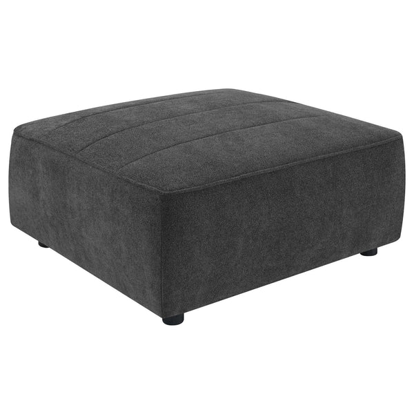Sunny Dark Charcoal Upholstered Square Ottoman