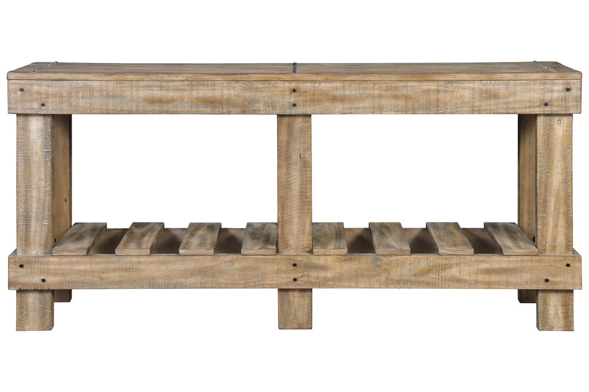 Susandeer Brown Sofa/Console Table from Ashley - Luna Furniture