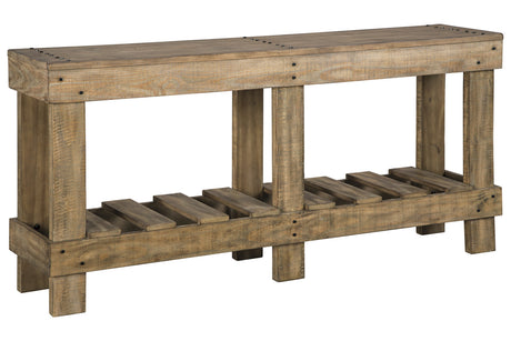 Susandeer Brown Sofa/Console Table from Ashley - Luna Furniture