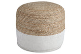 Sweed Valley Natural/White Pouf from Ashley - Luna Furniture