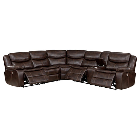 Sycamore 3-Piece Dark Brown Power Reclining Sectional from Coaster - Luna Furniture