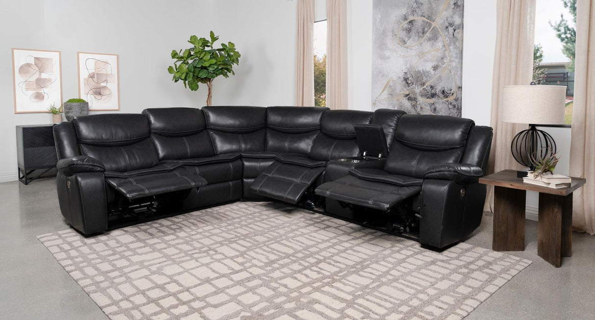 Sycamore 3-Piece Dark Gray Power Reclining Sectional from Coaster - Luna Furniture