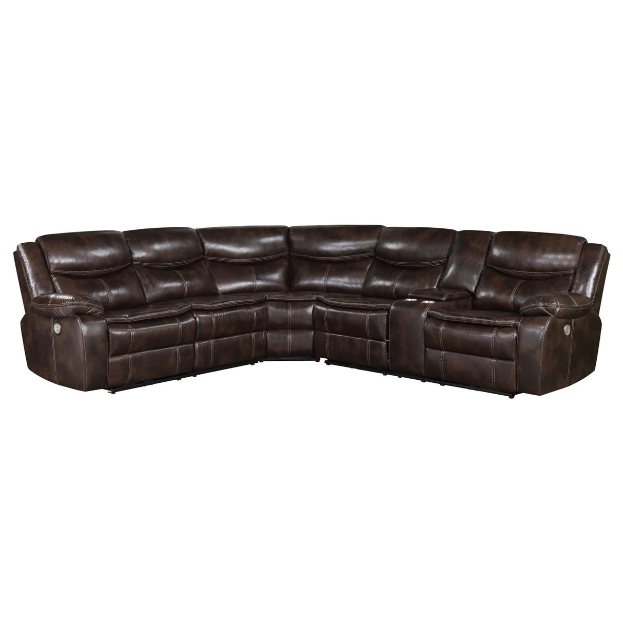Sycamore 3-Piece Dark Brown Power Reclining Sectional from Coaster - Luna Furniture