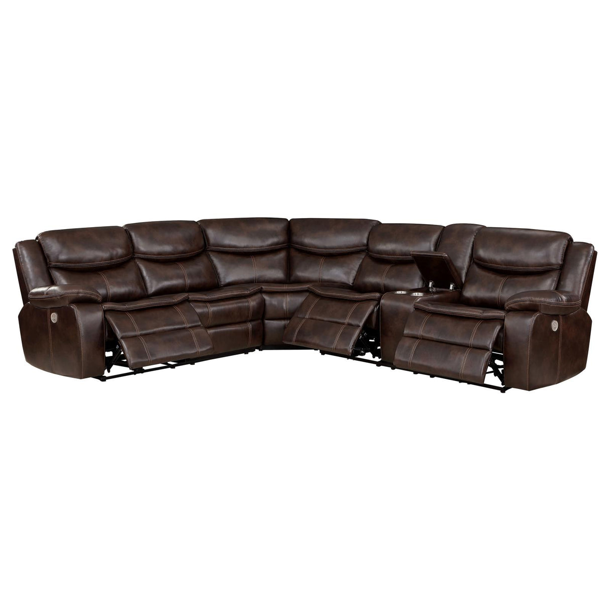 Sycamore 3-Piece Dark Brown Power Reclining Sectional from Coaster - Luna Furniture