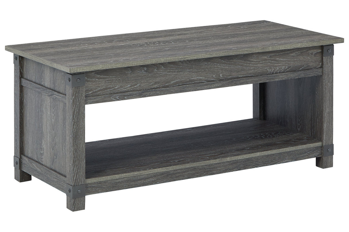 Freedan Grayish Brown Lift-Top Coffee Table from Ashley - Luna Furniture