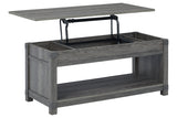 Freedan Grayish Brown Lift-Top Coffee Table from Ashley - Luna Furniture