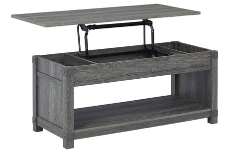 Freedan Grayish Brown Lift-Top Coffee Table from Ashley - Luna Furniture