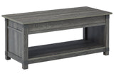 Freedan Grayish Brown Lift-Top Coffee Table from Ashley - Luna Furniture