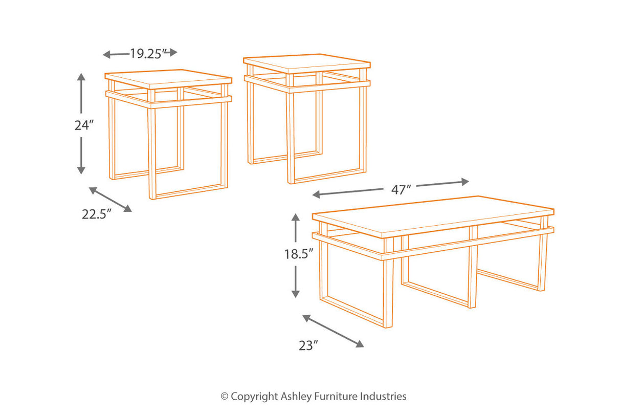 Laney Black Table, Set of 3 -  - Luna Furniture