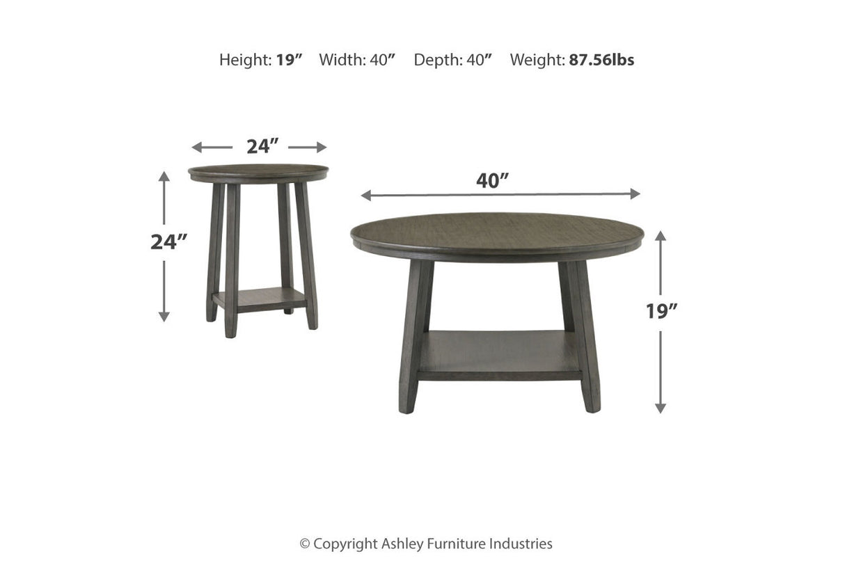Caitbrook Gray Table, Set of 3 -  - Luna Furniture