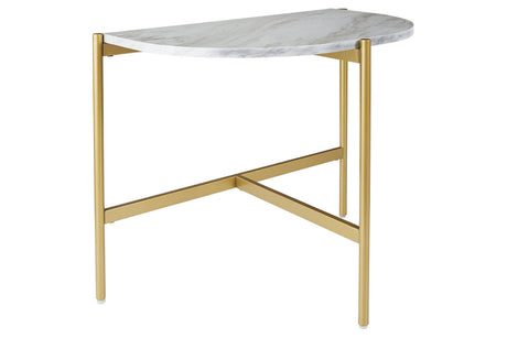 Wynora White/Gold Chairside End Table -  - Luna Furniture