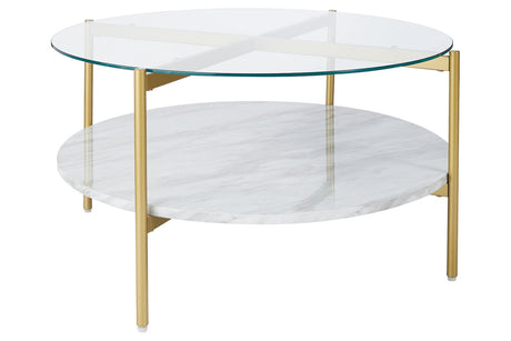 Wynora White/Gold Coffee Table -  - Luna Furniture