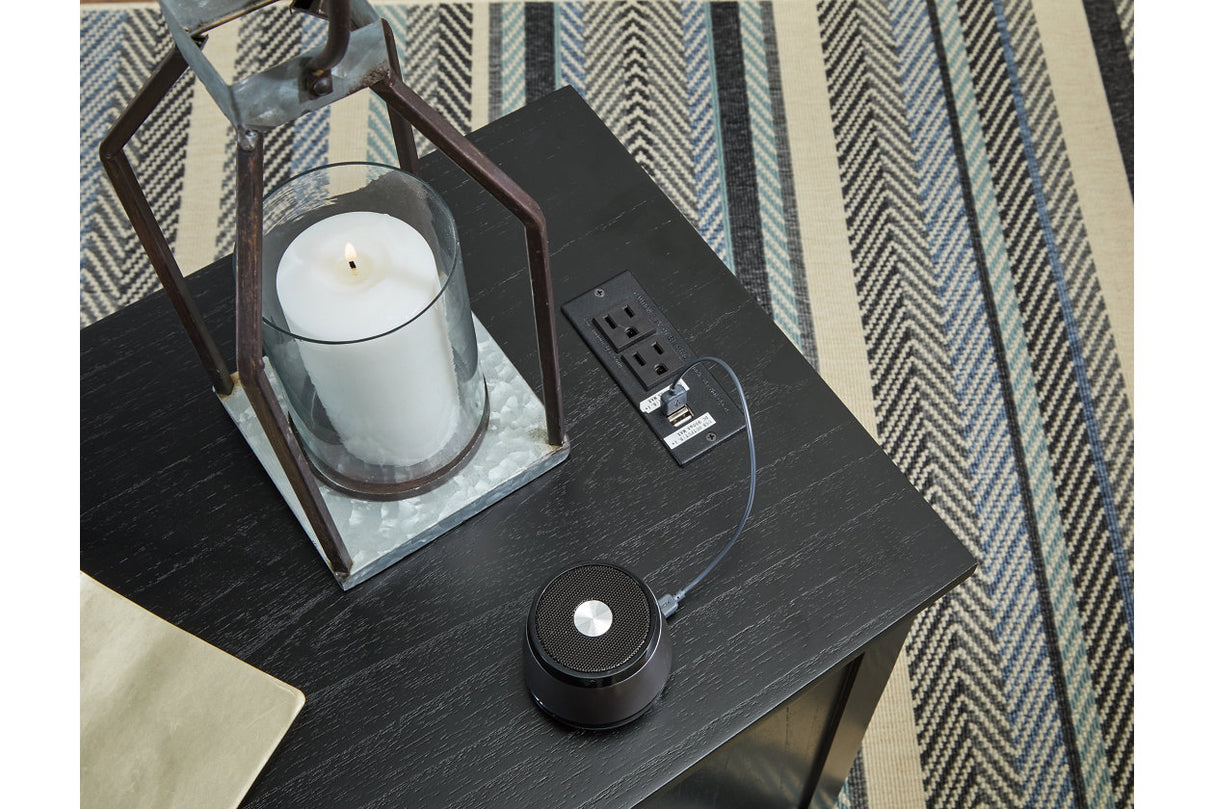 Treytown Black Chairside End Table from Ashley - Luna Furniture