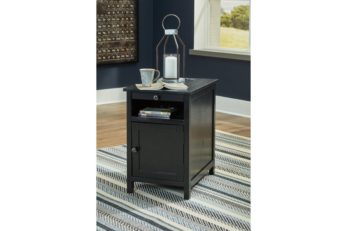 Treytown Black Chairside End Table from Ashley - Luna Furniture