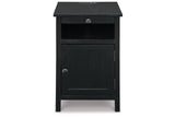 Treytown Black Chairside End Table from Ashley - Luna Furniture