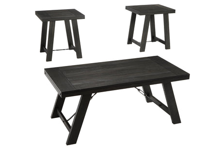 Noorbrook Black/Pewter Table, Set of 3 -  - Luna Furniture