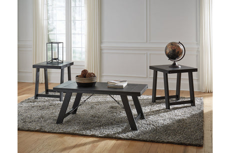 Noorbrook Black/Pewter Table, Set of 3 -  - Luna Furniture