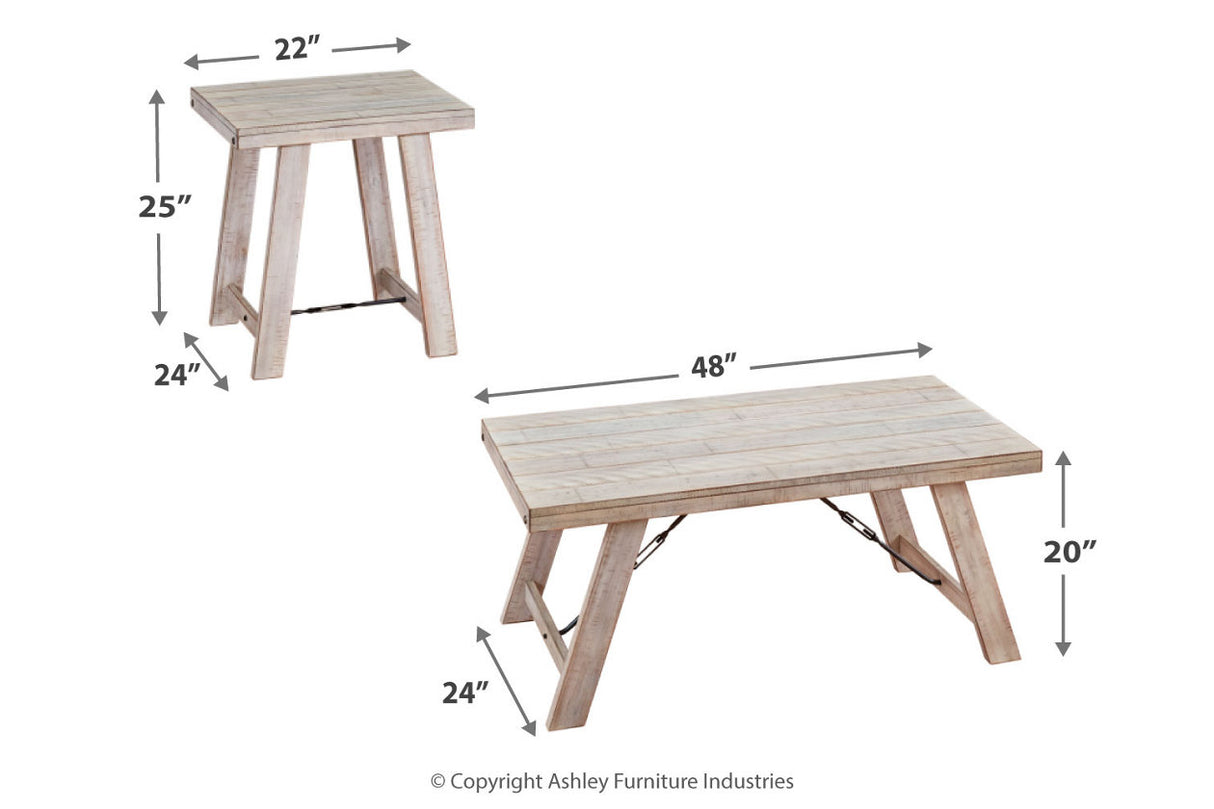 Carynhurst Whitewash Table, Set of 3 -  - Luna Furniture