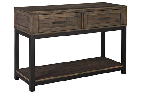 Johurst Grayish Brown Sofa/Console Table -  - Luna Furniture